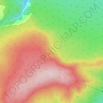 Topografische kaart Monte Fenton, hoogte, reliëf