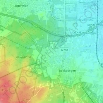 Topografische kaart Engeland, hoogte, reliëf