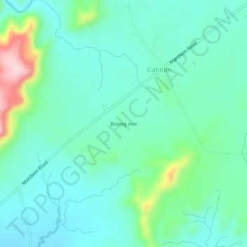 Topografische kaart Boong-oco, hoogte, reliëf