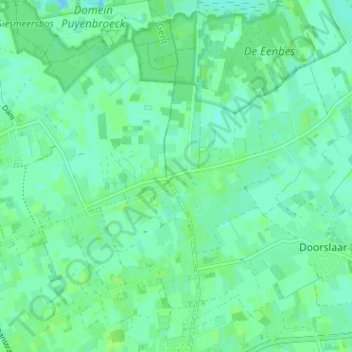 Topografische kaart Scheepken, hoogte, reliëf