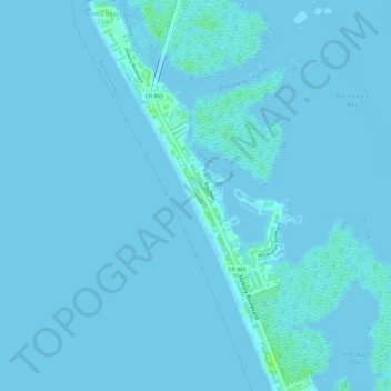 Topografische kaart Bonita Beach, hoogte, reliëf