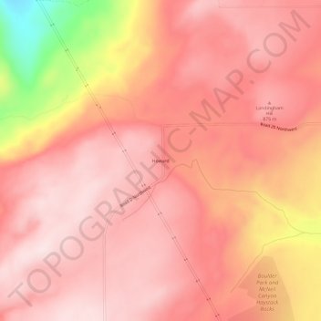 Topografische kaart Howard, hoogte, reliëf