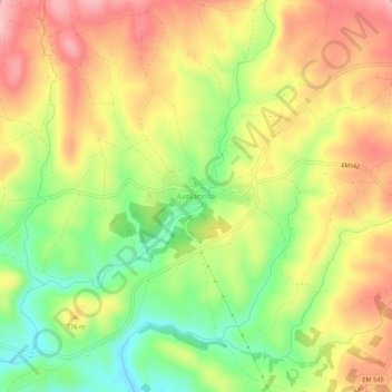 Topografische kaart Avelanoso, hoogte, reliëf