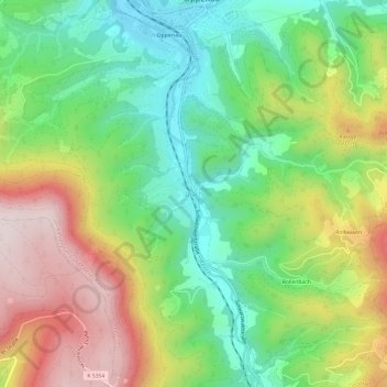 Topografische kaart Ibach, hoogte, reliëf