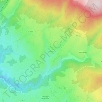 Topografische kaart Le Morle, hoogte, reliëf