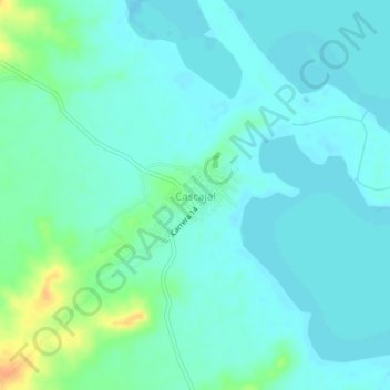 Topografische kaart Cascajal, hoogte, reliëf
