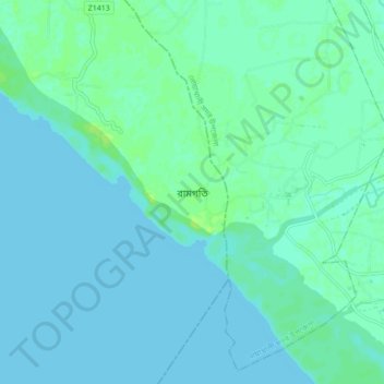 Topografische kaart Ramgati, hoogte, reliëf