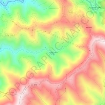 Topografische kaart Ceiroquinho, hoogte, reliëf