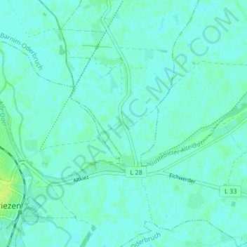 Topografische kaart Neukietz, hoogte, reliëf