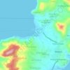 Topografische kaart Majuben, hoogte, reliëf