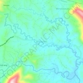 Topografische kaart Macasilao, hoogte, reliëf