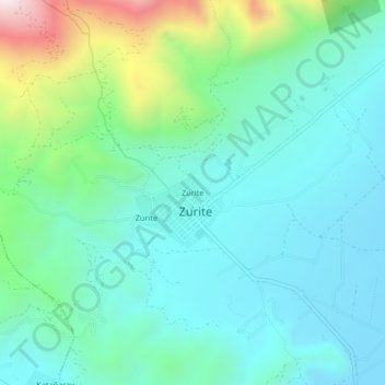 Topografische kaart Zurite, hoogte, reliëf