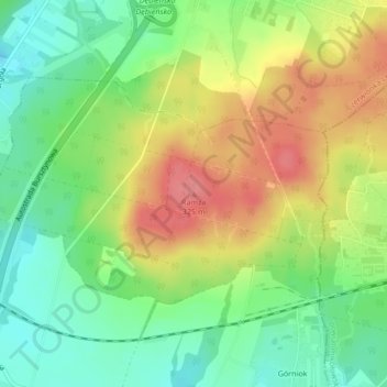 Topografische kaart Ramża, hoogte, reliëf