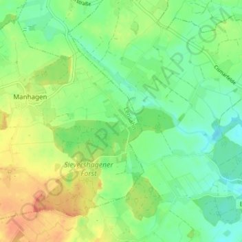 Topografische kaart Bökenberg, hoogte, reliëf