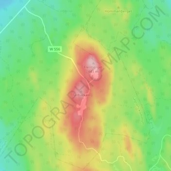 Topografische kaart Flen, hoogte, reliëf