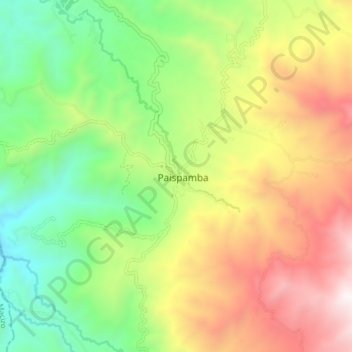 Topografische kaart Paispamba, hoogte, reliëf