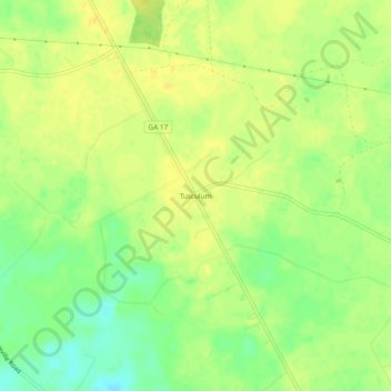 Topografische kaart Tusculum, hoogte, reliëf