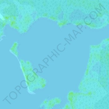 Topografische kaart First Bay, hoogte, reliëf