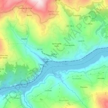 Topografische kaart Abelhal, hoogte, reliëf