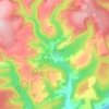 Topografische kaart Gwernogle, hoogte, reliëf