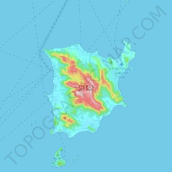 Topografische kaart Ko Samui, hoogte, reliëf