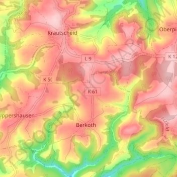 Topografische kaart Markstein, hoogte, reliëf