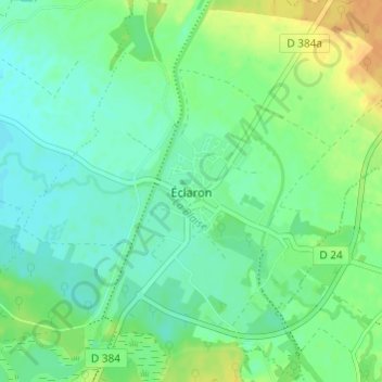 Topografische kaart Éclaron, hoogte, reliëf