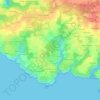 Topografische kaart Trelazec, hoogte, reliëf
