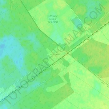 Topografische kaart Croix d'Hins, hoogte, reliëf