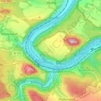 Topografische kaart Ebenheit, hoogte, reliëf