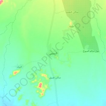 Topografische kaart Al Hisn, hoogte, reliëf