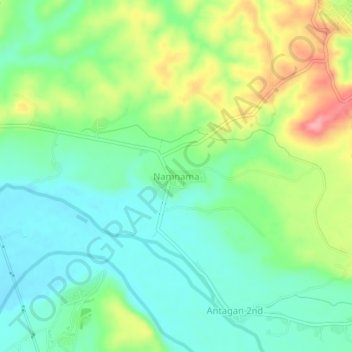 Topografische kaart Namnama, hoogte, reliëf