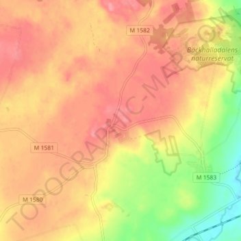 Topografische kaart Gladsax, hoogte, reliëf