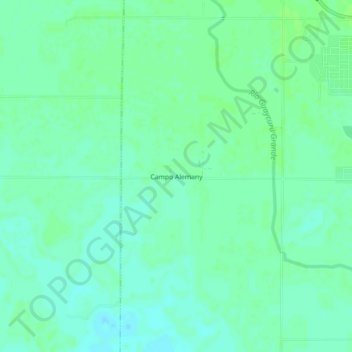 Topografische kaart Campo Alemany, hoogte, reliëf
