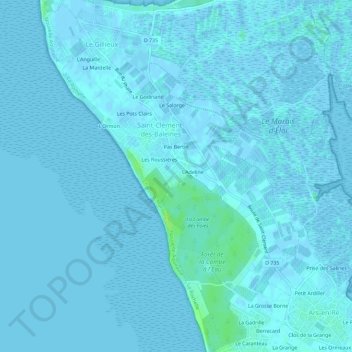 Topografische kaart Bas Rhin, hoogte, reliëf