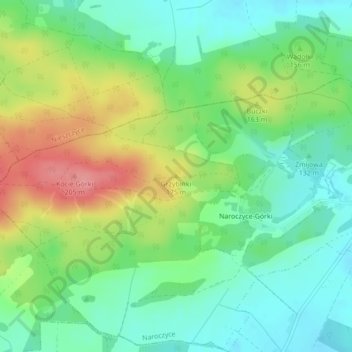 Topografische kaart Pilzberge, hoogte, reliëf