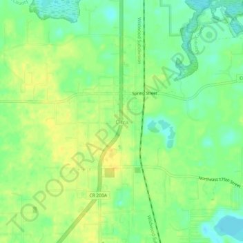 Topografische kaart Citra, hoogte, reliëf