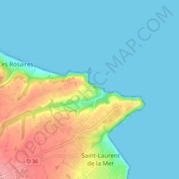 Topografische kaart Port Martin, hoogte, reliëf