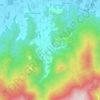 Topografische kaart Vorno, hoogte, reliëf