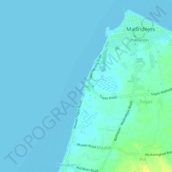 Topografische kaart Tarong, hoogte, reliëf