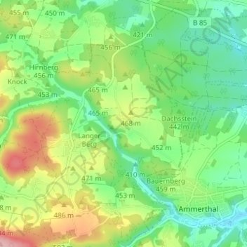 Topografische kaart Dietersberg, hoogte, reliëf