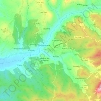Topografische kaart Matas, hoogte, reliëf