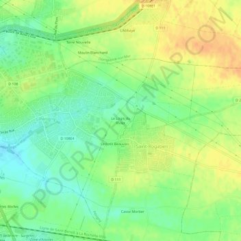 Topografische kaart Le Logis du Vivier, hoogte, reliëf