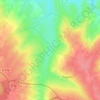 Topografische kaart Chevireuil, hoogte, reliëf