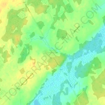Topografische kaart Greenbush, hoogte, reliëf