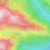 Topografische kaart Pic de Fouroul, hoogte, reliëf