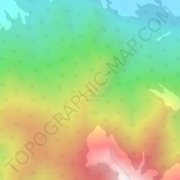 Topografische kaart Cerro Peluca, hoogte, reliëf