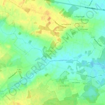 Topografische kaart La Morrine, hoogte, reliëf