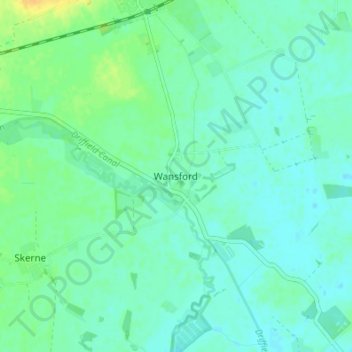 Topografische kaart Wansford, hoogte, reliëf