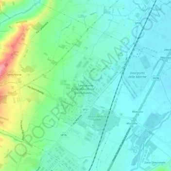Topografische kaart Sant'Ubaldo, hoogte, reliëf
